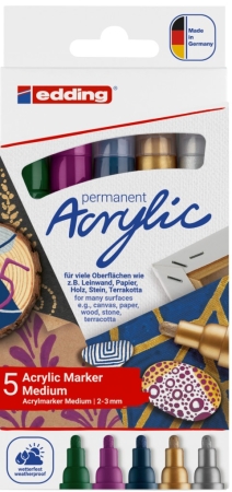 Edding e-5100 Acrylic Marker Medium Set Metallic