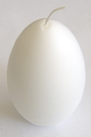 Wachskerze 14,5 cm hoch, Umfang 24 cm, weiß