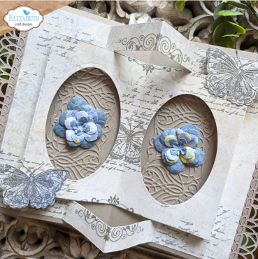 Preview: Elisabeth Craft Designs Evening Rose A5 Stamps Butterflies and Swirls