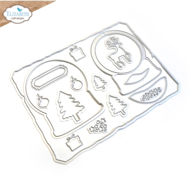 Elisabeth Craft Designs December Romance Dies Stanzschablonen Snow Globe Fun