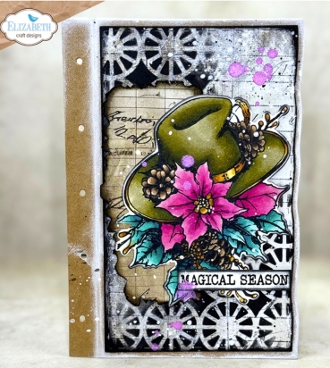 Preview: Elisabeth Craft Designs  Golden Season Stamp & Die Set Deck the Halls