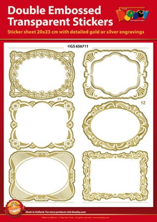 Double Embossed Transparent Gold Sticker Frames Rahmen