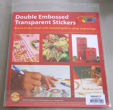 Preview: Double Embossed Transparent Gold Sticker Frames Rahmen