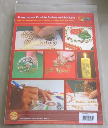 Preview: Double Embossed Transparent Gold Sticker Background