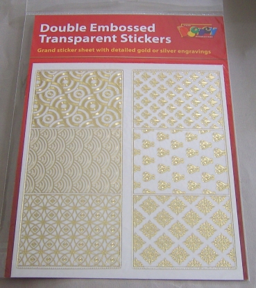 Preview: Double Embossed Transparent Gold Sticker Background