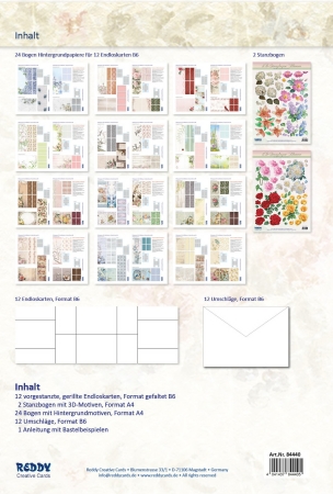 Preview: Reddy Endloskarten Blumen, Format B6 / Set für 12 Karten