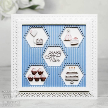 Preview: Creative Expressions Sue Wilson Craft Die Squares Collection Hexagon Aperture