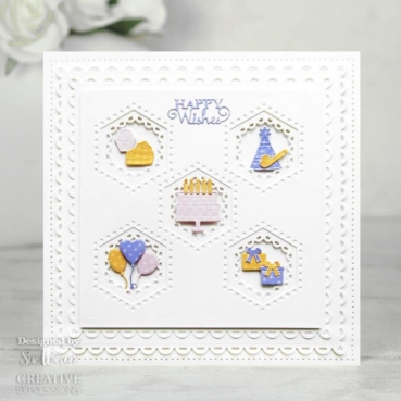 Preview: Creative Expressions Sue Wilson Craft Die Squares Collection Hexagon Aperture