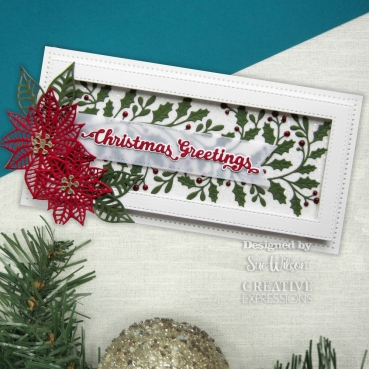 Preview: Creative Expressions Sue Wilson Craft Die Slimline Holly Swirls