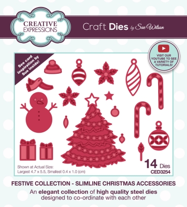 Creative Expressions Sue Wilson Craft Die Festive Slimline Christmas Accessories