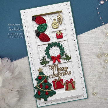 Preview: Creative Expressions Sue Wilson Craft Die Festive Slimline Christmas Accessories