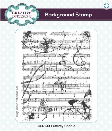 Creative Expressions Background Stamp A6 Butterfly Chorus