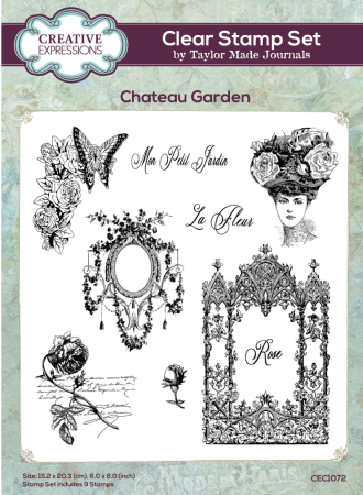 Creative Expressions Taylor Made Journals Clear Stamp Chateau Garden