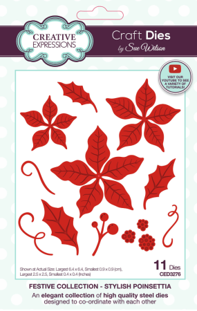 Creative Expressions Sue Wilson Craft Die Festive Stylish Poinsetta