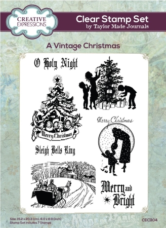 Creative Expressions Clear Stamp Transparenter Stempel Taylor Made Journals Vintage Christmas