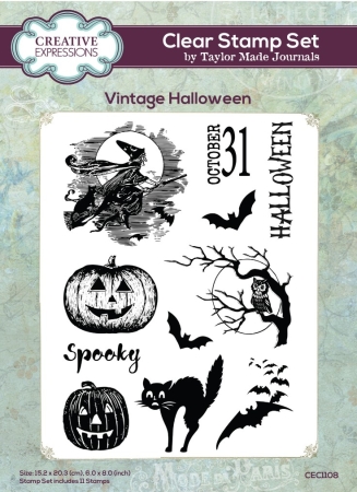Creative Expressions Clear Stamp Transparenter Stempel Taylor Made Journals Vintage Halloween