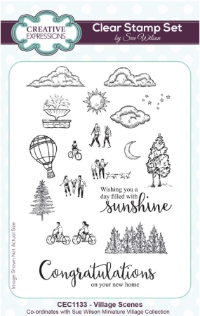 Creative Expressions A6 Clear Stamps Transparente Stempel Sue Wilson Village Scenes