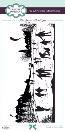 Creative Expressions Designer Boutique Rubber Stamp DL Skating Fun