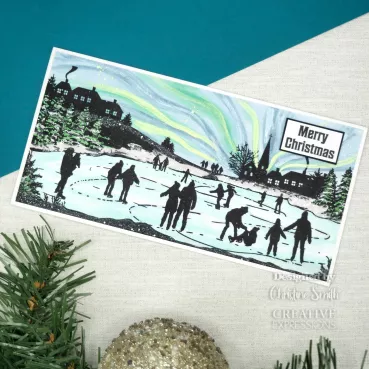 Preview: Creative Expressions Designer Boutique Rubber Stamp DL Skating Fun