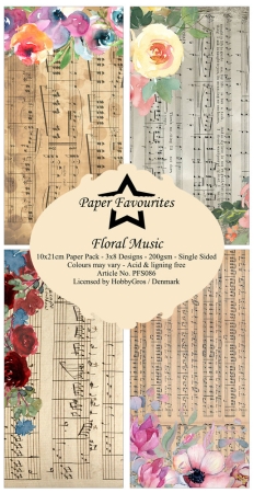 Preview: Paper Favourites Floral Music Slim Paper Pack