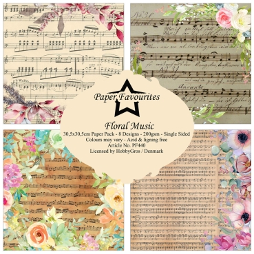 Preview: Paper Favourites Floral Music 12 x 12 Inch Paper Pack