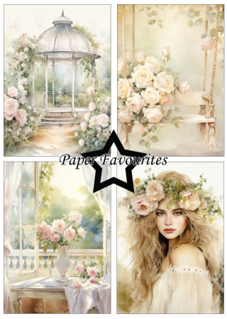 Preview: Paper Favourites A5 Paper Pack Shabby Chic Roses