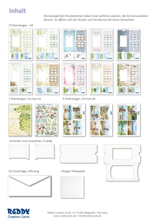 Preview: Reddy Cards Bastelset Bewegliche Fensterkarten