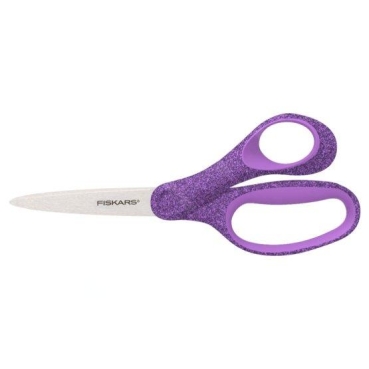 Fiskars Scissors School Schere für die Schule ab 12 Jahren 18 cm lang Glitter Purple