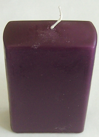 Preview: Wachskerze 12 x 7 x 3,5 cm aubergine