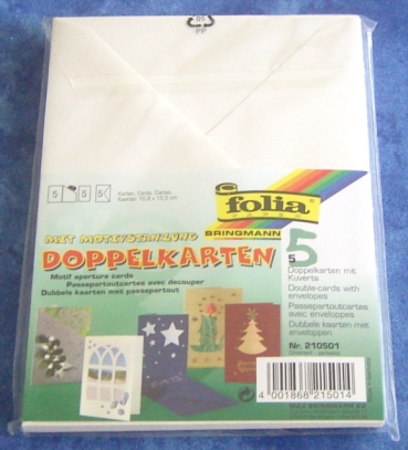 Folia 5 Doppelkarten mit Motivstanzung mit Kuverts