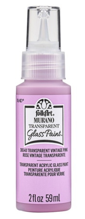 Folkart Murano Glass Paint Transparent Vintage Pink 59 ml