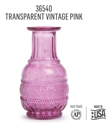 Preview: Folkart Murano Glass Paint Transparent Vintage Pink 59 ml