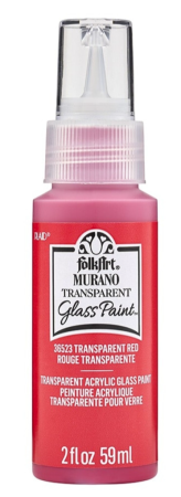 Folkart Murano Glass Paint Transparent 59 ml Red