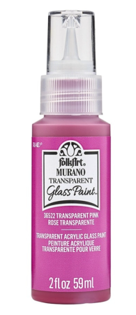 Folkart Murano Glass Paint Transparent 59 ml Pink