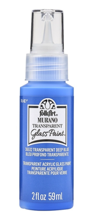 Folkart Murano Glass Paint Transparent 59 ml Deep Blue