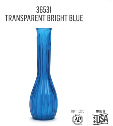 Preview: Folkart Murano Glass Paint Transparent 59 ml Bright Blue