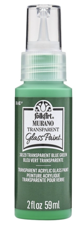 Folkart Murano Glass Paint Transparent 59 ml Blue Green