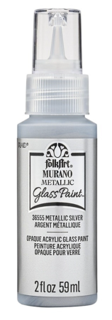 Folkart Murano Glass Paint Metallic 59 ml Silver