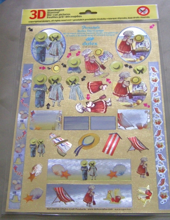 3D Metallgravur Stanzbogen Mädchen / Junge / Meer