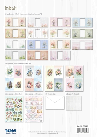 Preview: Reddy Cards Bastelset Frühlingsbouquets