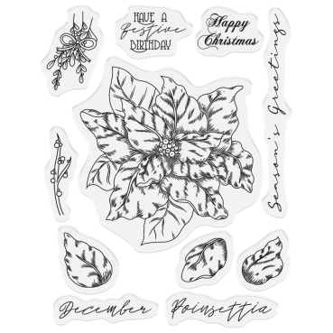 Preview: GEMINI Stamp & Die Stempel und Stanzschablone December Poinsetta