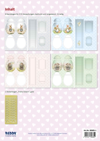Preview: Reddy Cards Geschenkverpackungen Ei 1 Hasen