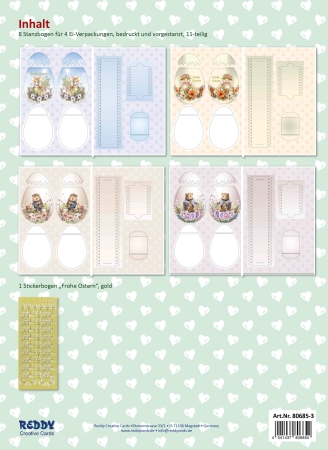 Preview: Reddy Cards Geschenkverpackungen Ei 3 Tiere