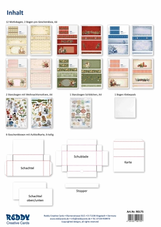 Preview: Reddy Cards Geschenkboxen mit Aufstellkarte zu Weihnachten