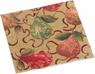 Caspari Lunch Serviette pro Stück Gilded Pears gold