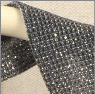 Preview: Glitter Schrägband 20 mm pro Meter mittelgrau