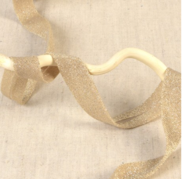 Glitter Schrägband 20 mm pro Meter ecru