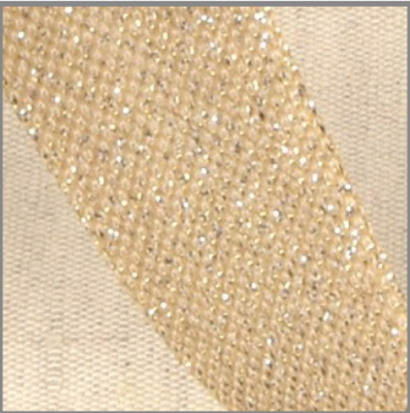 Preview: Glitter Schrägband 20 mm pro Meter ecru