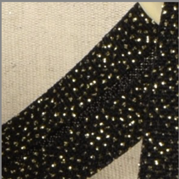Preview: Glitter Schrägband 20 mm pro Meter schwarz silber