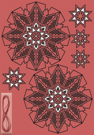 Preview: URSUS 3D Glittersterne Estelle rot